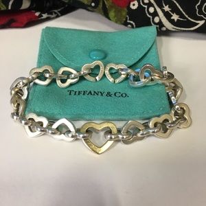 Tiffany & Co Silver &Gold ♥️ Shaped Link Bracelet
